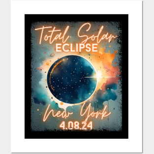 Total Solar Eclipse 2024 New York Art Science Men Women Kids Posters and Art